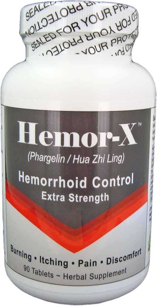 Hemor-X - Itching, Swelling, Comb Discomfort Relief için Doğal Bir Hemorrhoid Tedavisi, Ekstra Güç Tamamı. 90 Tabletler için.
