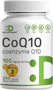 DEAL SUPPLEMENT CoQ10 100 mg with Omega 3 100 mg, 240 Capsules | Bio available Coenzyme Q10 Formula | Supports Heart, Energy & Brain Health | Antioksi Support | Non-GMOMO