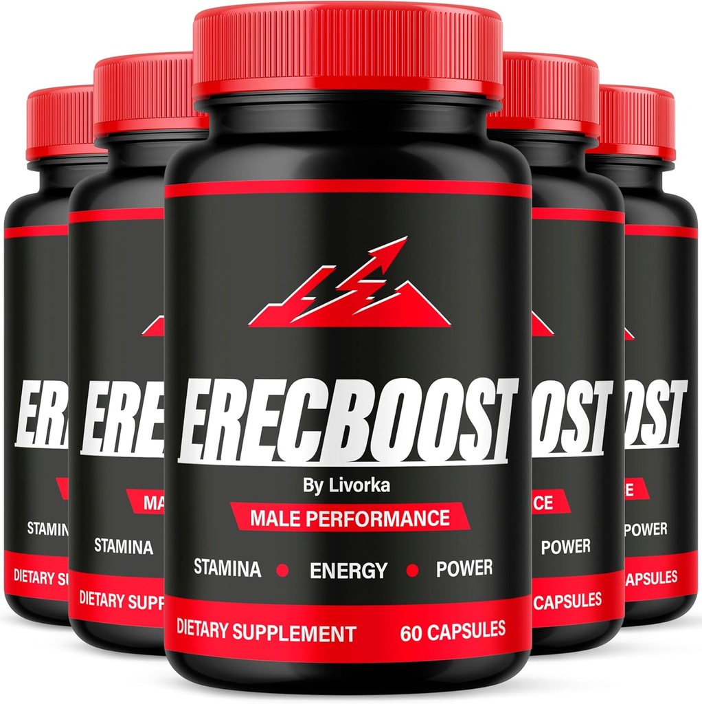 (5 Pack) Erecboost Capsules, All Natural Advanced Formula, 300 Capsules