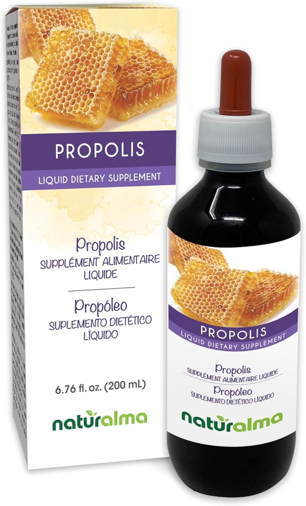 Naturalma Propolis (Propolis) Βαφή χωρίς αλκοόλ - 6.76 fl oz Liquid Extract in Drops - Συμπλήρωμα διατροφής