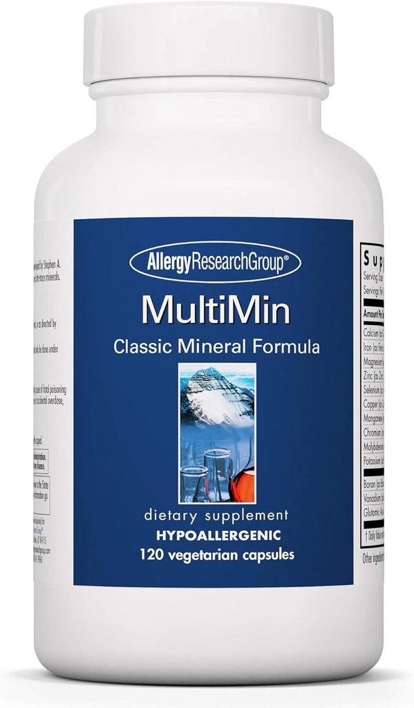 Allergy Research Group MultiMin - Multi Minerals Supplement for Men and Women, Trace Minerals, Mineral Complex, Boron, Iron, Magnesium - 120 Count