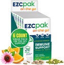EZC Pak, Echinacea, C, çinko, Immune Support Supplement, Immunity Vitamins for Yetişkinler, Travel-Friendly Packaging, Vegetarian, Gluten-Free - 6 Paket