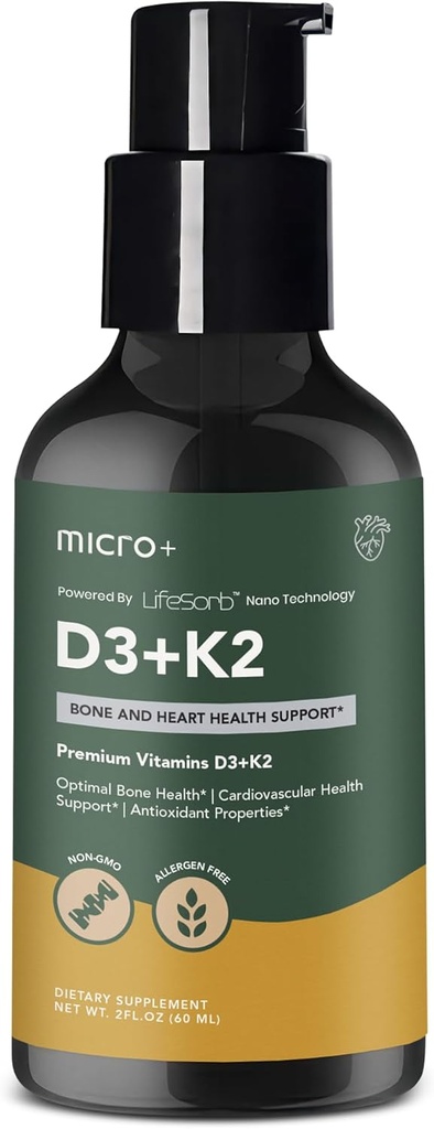 D3K2+ Micro+ Vitamin Supplement with LifeSorb Technology - D3 K2 Supplement, Bone & Immune Health