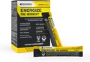BODi Energyze Pre Workout Powder - Beta-Alanine, Quercetin & Low-Dose Caffeine Formula για την ενισχυμένη ενέργεια & εστίαση, αύξηση της ενέργειας & συμπλήρωμα αντοχής, λεμόνι Γεύση, 20 ραβδιά