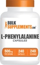 BulkSupplements.com L-Phenylalanine Capsules - Phenylalanine Supplement, L-Phenylalanine 500 mg - Gluten Free, 1 Capsule per Service, 240 Capsules (Pack of 1)