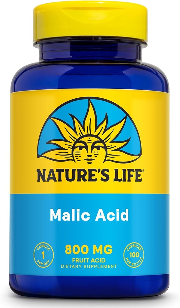 Nature's Life Malic Acid 800 mg | Chelating Agent May Help Support Energy & Muscle Comfort | No Gluten, Non-GMO | 100 Count