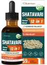 Shatavari (Shitabari) Σταγόνες για γυναίκες Υποστήριξη Εμμηνόπαυση Ανακούφιση, βοτανικό συμπλήρωμα για υποστήριξη PMS, 12-in-1 Formula με Wild Yam, Vitex Berry Extract. 2oz
