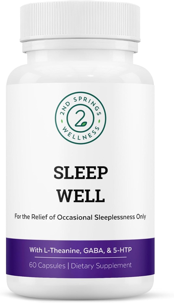 Sleep Well Calmness & Relaxing Support Formula - Ισχυρό μείγμα με μαγνήσιο, L-Θεανίνη, GABA, και μελατονίνη - Ενισχύει την χαλάρωση + προωθεί υγιή πρότυπα ύπνου - 60 κάψουλες