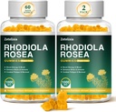 2 Pack Sugar-Free Rhodiola Rosea Gummies 1000 mg, Rhodiola Rosea Supplement for Women & Men, Support Endurance, Mood & Energy, Non-GMO, Vegan, 120 Count
