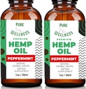 Saf Wellness Hemp Seed Oil Drops Peppermint Flavor for Improv Cognitive Function, Omega 3 6 9 Fatty Acids, Organic, Non-GMO, Vegan (5,000 mg 2Pack)