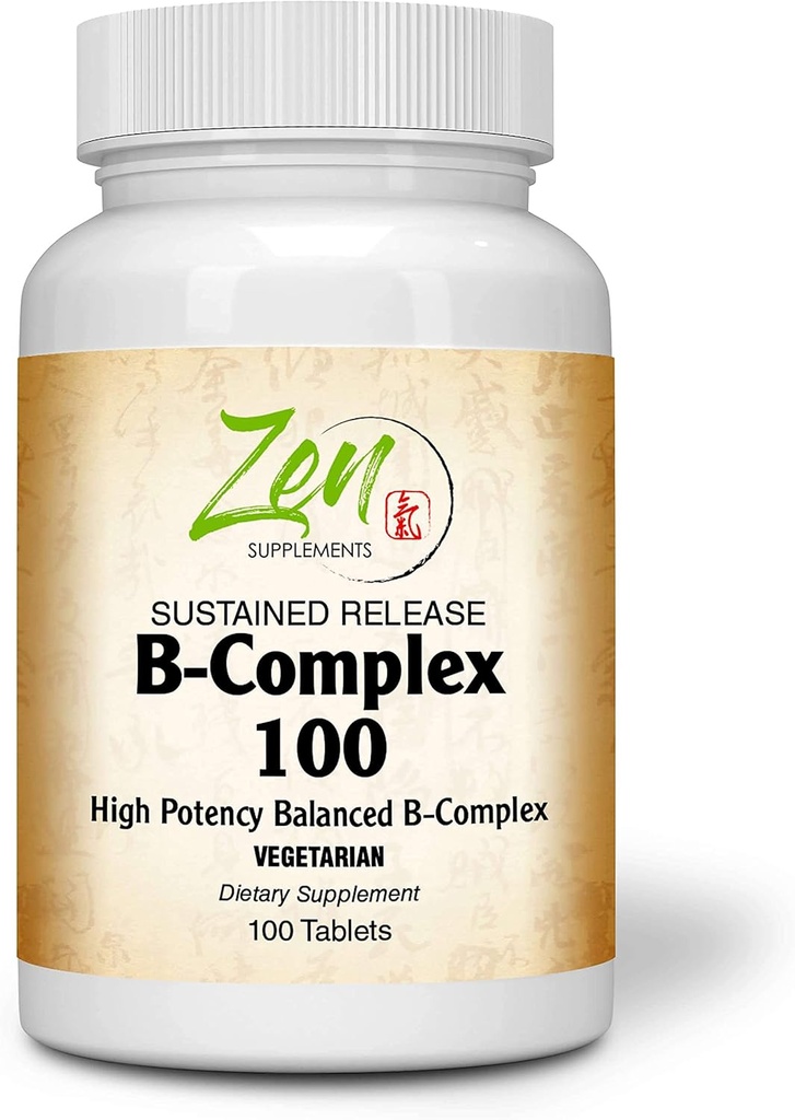Tamam B-Complex Vitamin Supplement - Folic Acid, Biotin, Inositol - Immune & Cardio Health, Energy Metabolism - 100 Sustained-Release Tabletleri
