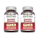 Amazing Formulas Quercetin 800 mg with Bromelain 165 mg, 120 Veggie Capsules Supplement (Pack of 2) - Non-GMO - Gluten Free - Supports General Health & Well Being
