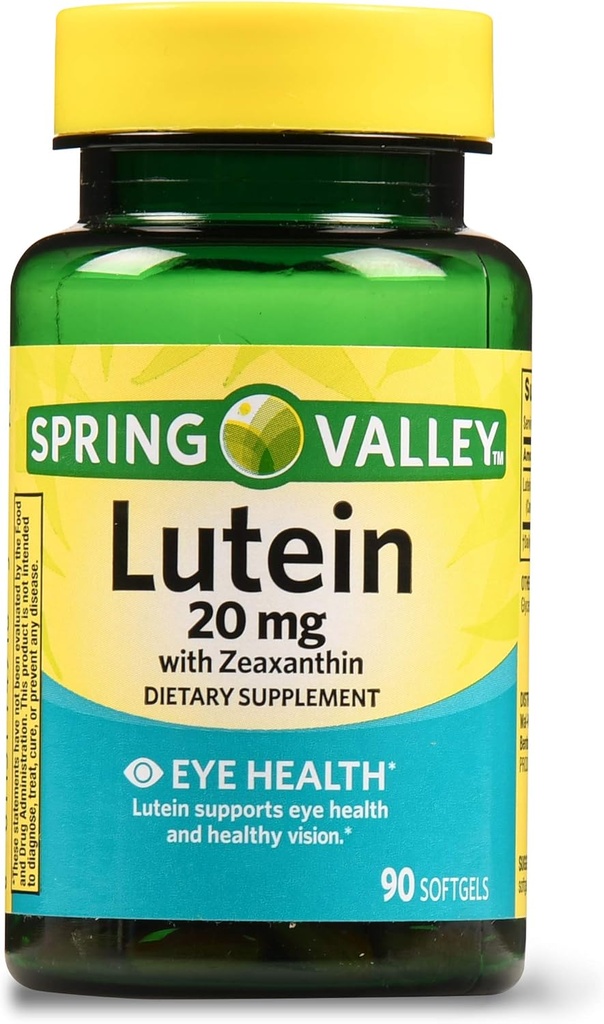 Ανοιξιάτικη Κοιλάδα Λουτεΐνη με Zeaxanthin Dietary Supplement, 20 mg, 90 Count