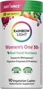Rainbow Light Multivitamin for Women 50+, Vitamin C, D & çinko, Probiyotikler, Women's One 50+ Multivitamin Yüksek Lisans Immune Support, Non-GMO, Vegetarian, 90 Tabletler