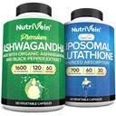 Nutrivein Premium Ashwagandha & Liposomal Glutathion Supplement Bundle: Υψηλής Απορρόφησης Glutathion Liposomal Supplement & Ashwagandha Supplements for Immunity, Balance, Vitality, & Detox