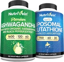 Nutrivein Premium Ashwagandha & Liposomal Glutathione Supplement Sche: High-Abxia Glutathione Liposomal Supplement & Ashwagandha Supplements for Immunity, Balanceity, & Detox