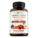 120 USDA Organik Turmeric Root Toz, USDA Organik Ginger Toz ve Apple Cider Vinegar Toz, Curcumin (95 Curcuminoids) ve Bioperine, Veggie Capsules'de hizmet başına 1410 mg