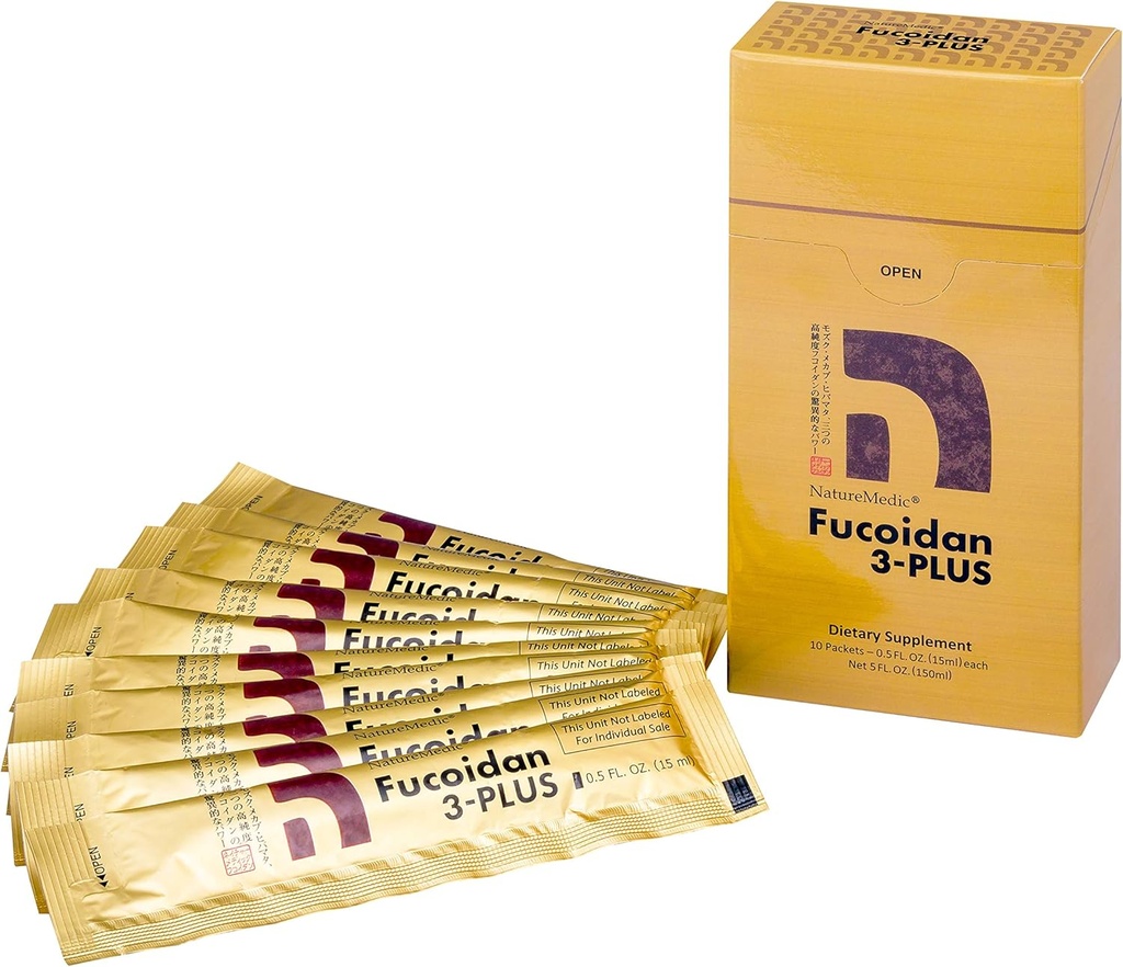 Fucoidan 3Plus Brown Seaweed Immunity Supplement with Three types of Higheight Fucoidan Organic Mekabu Fucus Mozuku Agaricus 10 Yoğun Sıvı Paketler Japonya'da Yapıldı