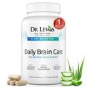 Memory ve Focus için Beyin Supplements - Dr Lewis Daily Brain Care Capsules with Aloe Vera – Plant-Based Nootropic and Energy Supplement for Brain Fog, mental Clarity, and Immune Support – 90 Capsules