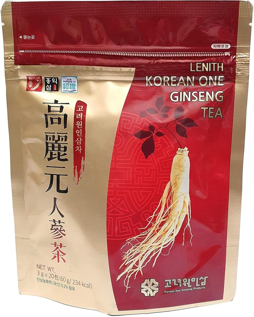 LENITH 100% αρχικό κορεατικό ένα Panax Ginseng τσάι 20T Ρίζες εκχύλισμα κόκκων 60g (3g X 20T)
