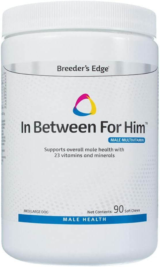 Breeder's Edge, Erkek Köpekler ve Kediler için O Supplement için Arasında, Daily Multivitamin Energy & Reproductive Health, Essential Vitamins & Minerals ile, Orta ve Büyük Köpekler için 90 Kont