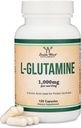 L Glutamine Capsules - (1000 mg hizmet, 120 Capsules) Non-GMO, Gluten Free, Keto Güvenli, Vegan Dostu, Üçüncü Parti Test Edildi (Endurance and Gut Health) Double Wood