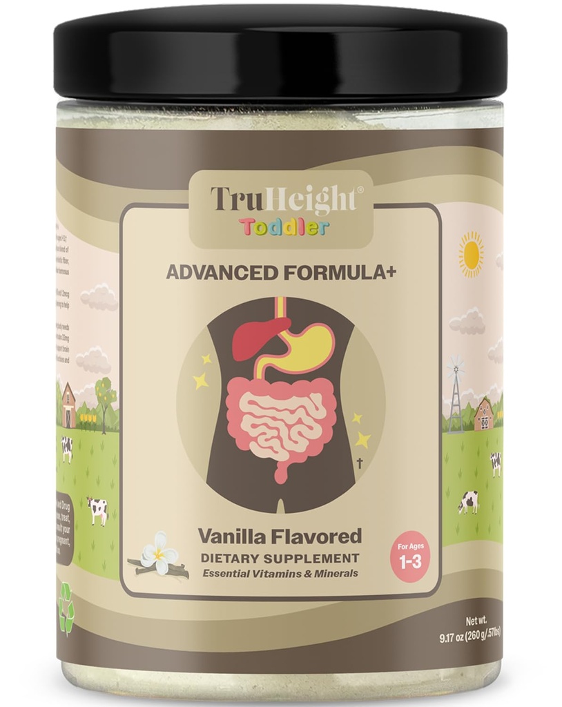 TruΎψος Toddler Advanced Formula+ (Vanilla) 16 Βιταμίνες συμπεριλαμβανομένων των C, D, Πρωτεΐνη & Σιδήρου για 1, 2, 3 χρόνια, Γάλα με βάση διατροφικό ποτό, Τοντλερ Πλήρης Διατροφή 12-36 Μήνες - Μη ΓΤΟ