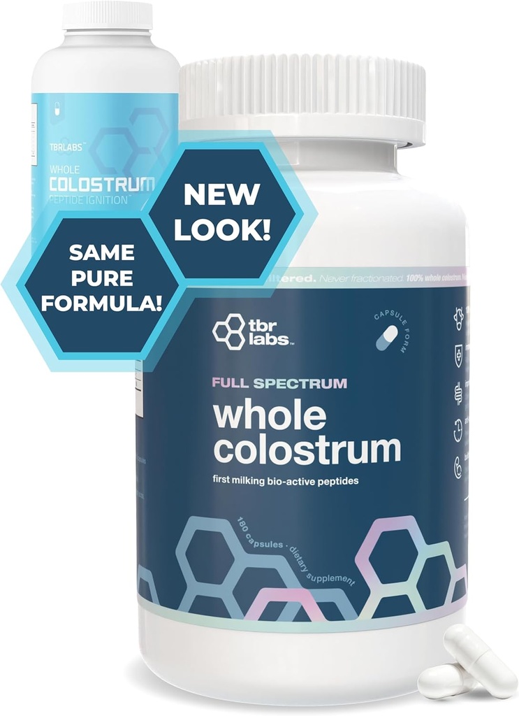 Pure Bovine Colostrum 180 Capsules - Antibiyotik ve Hormon Free - USA Sourced - All Natural - 100% First Milking