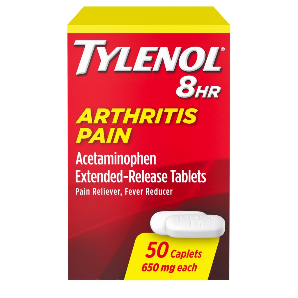 Tylenol 8 Hour Arthritis Pain Relief Extended-Release Tabletleri, 650 mg Acetaminophen, Ortak Ağrı Reliever & Ateş Tanımı Tıp, Oral Ağrı Arthritis & Ortak Ağrı için Karşıtı, 50 Kont