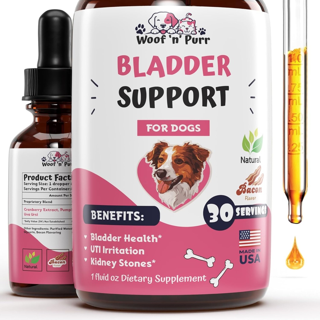 Köpekler için Bladder Kontrol | Köpek Bladder Supplement - Sağlıklı Çocuk ve Urinary Tract - Dog UTI Treatment - Dog Bladder Control - Köpekler için Bladder Destek - Dog UTI Supplement - 1oz