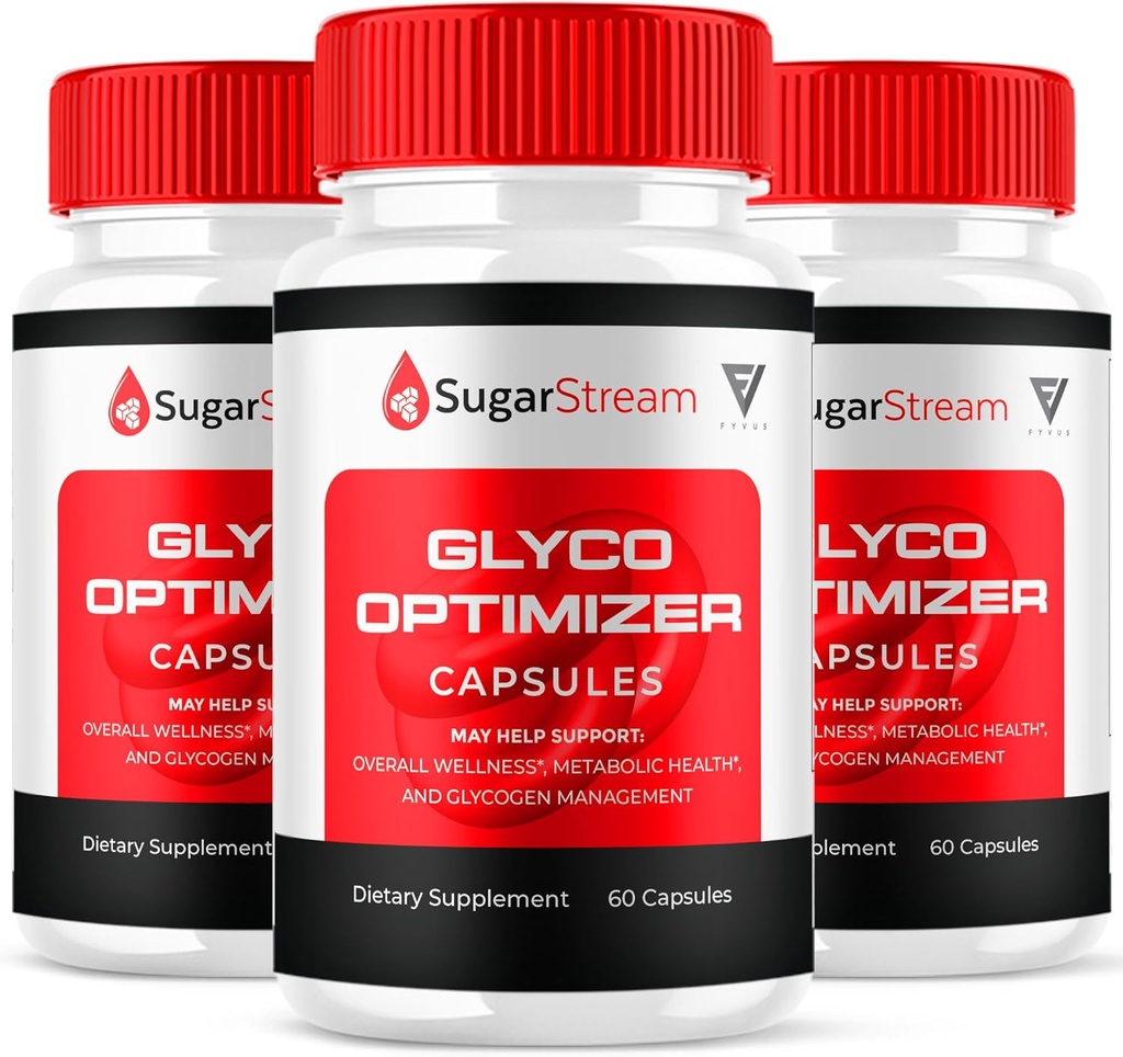 (3 Pack) Sugar Stream Glyco Optimizer Capsules, SugarStream Advanced Glyco Optimizer ve Blood Support Supplement, Sugar Stream Maksimum Güçlü Glycogen Support Multivitamin Formula (180 Capsules)