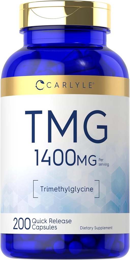 Carlyle TMG Supplement | 1400 mg | 200 Tritilglycine Hızlı Yayın Kapsülleri | Non-GMO & Gluten Free