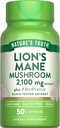 Nature's Truth Lions Mane Supplement Capsules | 2100 mg | 50 Kont | BioPerine | Vegan, Non GMO & Gluten Free Extract Formula Formula