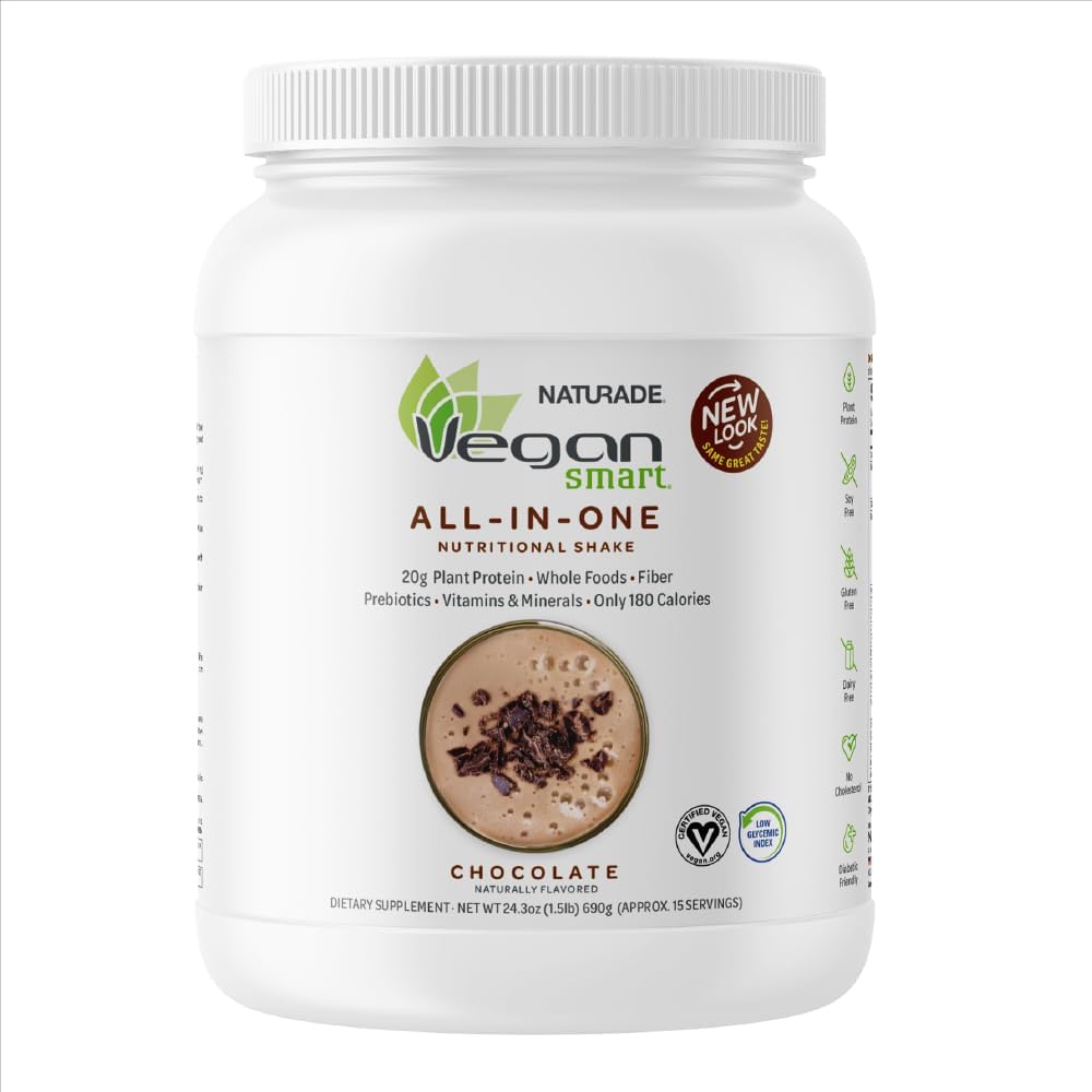 Vegansmart Plant-Based Protein Tozu Naturade, All-in-One Beslenme Shake - Chocolate (30 hizmet)