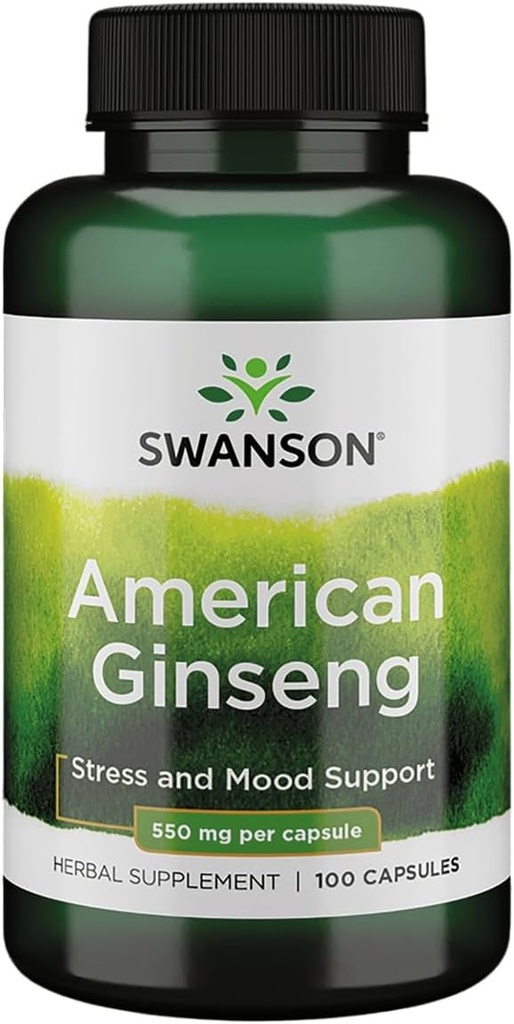 Swanson Premium Brand American Ginseng 550 Milligrams 100 Κάψουλες