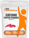 BulkSupplements.com Cayenne Pepper 40000 HU Toz - Capsaicin Supplements, Cayenne Pepper Toz - Vegan & Gluten Free, 500 mg per Service, 250g (8.8 oz) (Pack of 1)