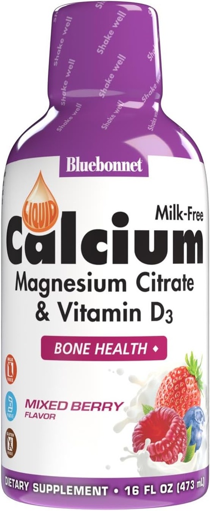Bluebonnet Beslenme Tasdilo Citrate, Magnezyum D3, Bone Health, Gluten Free, Soy Free, Milk Free, Kosher, 16 fl oz, 32 Hizmet, Kylie Flavor