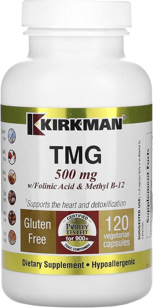 TMG (Tritilglycine) 500 mg w/Folinic Acid & B12 Capsules - Hipo 120 kapsül