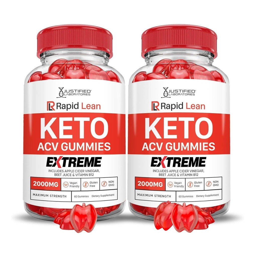 Justified Laboratories (2 Pack Rapid Lean Keto ACV Gummies Extreme 2000MG Hızlı Lean Chem Gummies Apple Cider Vinegar Formulated with Pomegranate Beet Juice B12 Vegan Non GMO 120 Gummys