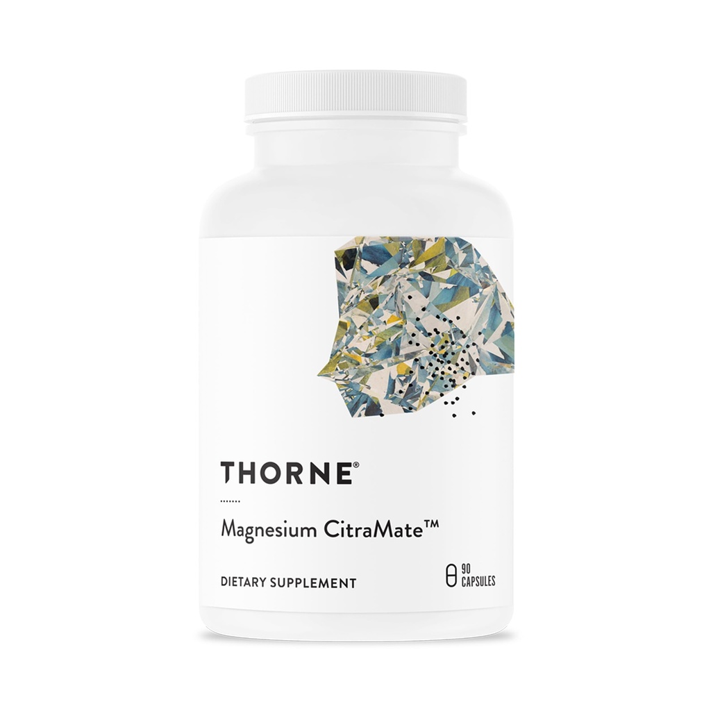 THORNE - Magnezyum CitraMate - Magnezyum Citrate & Malate Supplement - Supports Heart Health, Skeletal Muscles, Cardiya & Lung Function, Bone Mechanic & More* - Third-Party Sertifikalı - 90 Hizmet