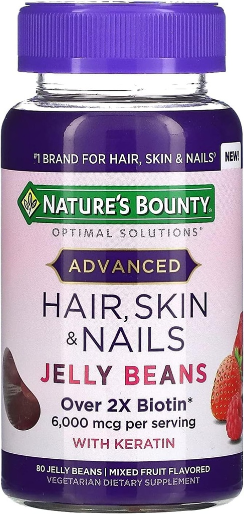 Nature's Bounty Advanced Hair, Skin ve Nails Jelly Beans 80ct, 1 ea