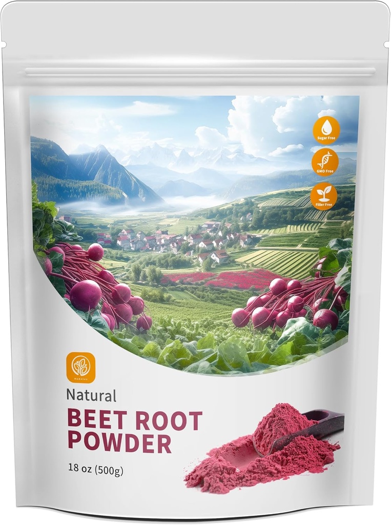 Beetroot Powder 100% Pure with 18 oz - Freeze Αποξηραμένη Υποστήριξη Ηπατική Λειτουργία & Ενέργεια Σώματος, Διατηρήστε τη Νεότητα, Μη ΓΤΟ, Vegan.