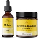 HERBAMAMA Mullein Leaf Extract and Quercetin Gummies Kit - Mullein Leaf Drops 2 fl oz ve 800 mg Quercetin with Bromelain Gummies - Vegan, Non-GMO, Alkol-Free - 2 Pack