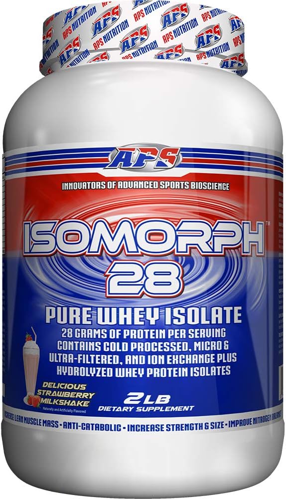 APS Beslenme IsoMorph 28 protein Toz | Pure Whey Isolate | Cold Pressed, Ultra filtreli ve Ion Exchange Isolates | 28g Protein | 2 Pound (Strawberry Milkshake)