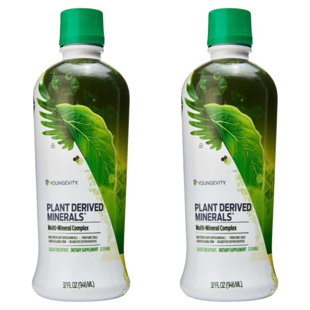 Youngevity Plant Türlü Sıvı Mineraller - 77+ Doğal Unaltered Trace Mineralleri - 19,000 mg Plant Mineral Katı - Colloidal Form Humic Shale - (32 oz Pack of 2)