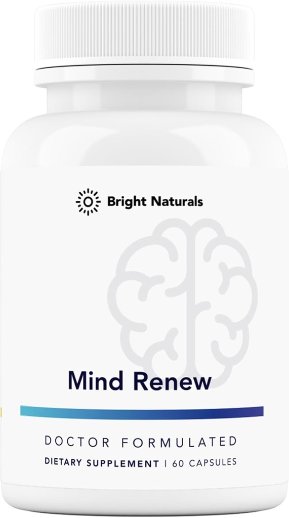 Mind Renew - ABD'de Made in the USA - Brain Supplement for Memory and Focus - Support Vitality and Energy, 60 Capsules