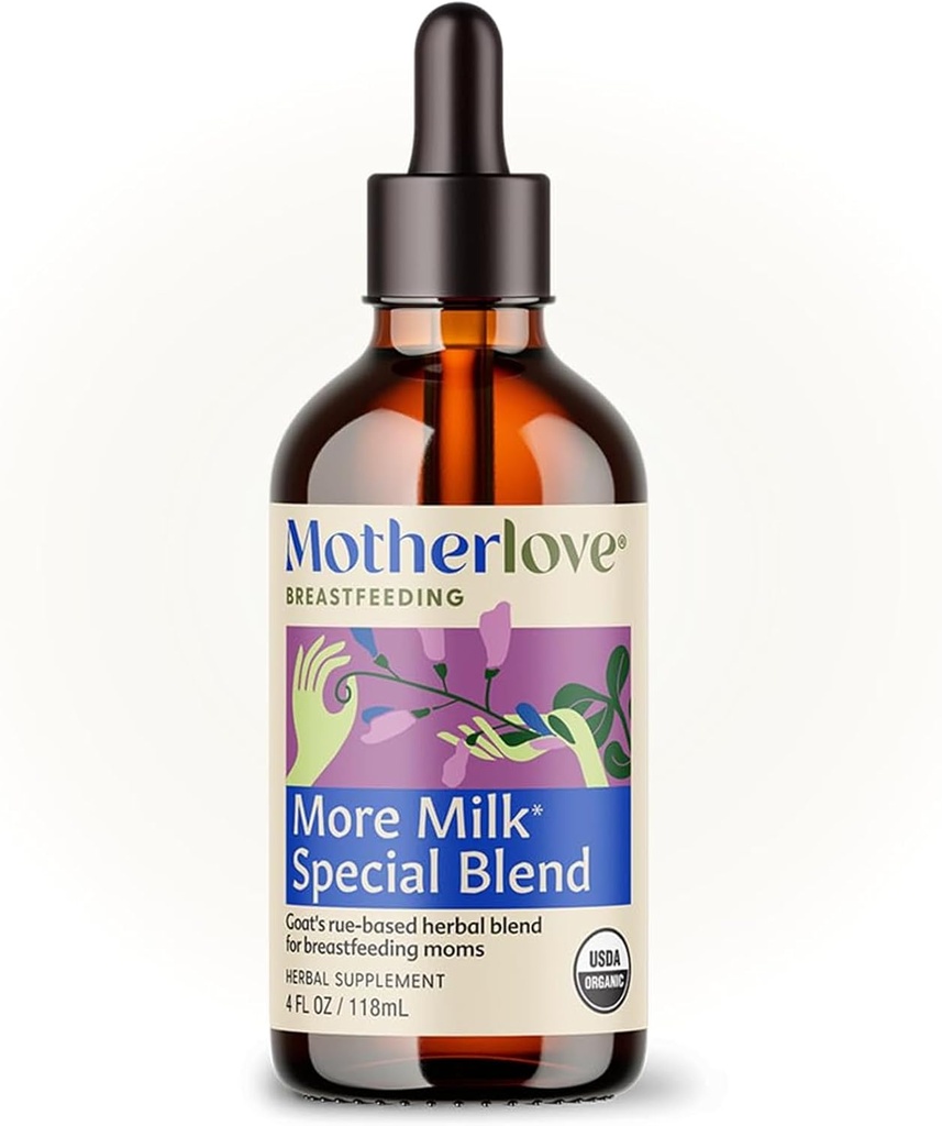 Motherlove More Γάλα Ειδική Βάμμα Χρώμα (4 oz Μέγεθος Αξίας) Βότανο Γαλουχία συμπλήρωμα w/Goat’s Rue to Build Breast Tissue & Support Breast Milk Supply—USDA Certified Organic, Vegan, Soy-Free