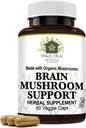 Υποστήριξη μανιταριών εγκεφάλου – Μη ΓΤΟ & Kosher Certified Supplement with Poent Mushroom Blend for Enhanced Mental Clarity, Energy, Focus, Memory Function & Cognitive Health