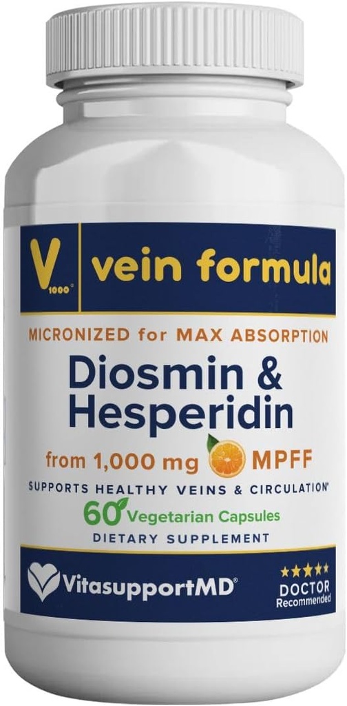 Vein Formula - Diosmin Hesperidin 1000 mg από το MPFF, 60 κάψουλες, κυκλοφορία του αίματος και συμπληρώματα κνήμης, Micronized Bioflavonoids for Vein Health