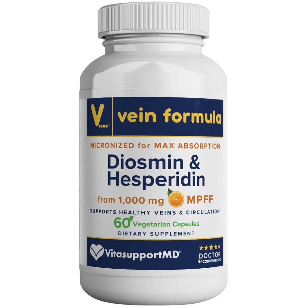 Vein Formula - Dismin Hesperidin 1000 mg from MPFF, 60 Capsules, Blood Circulation and Leg Vein Supplements, Micronized Bioflavonoids for Vein Health